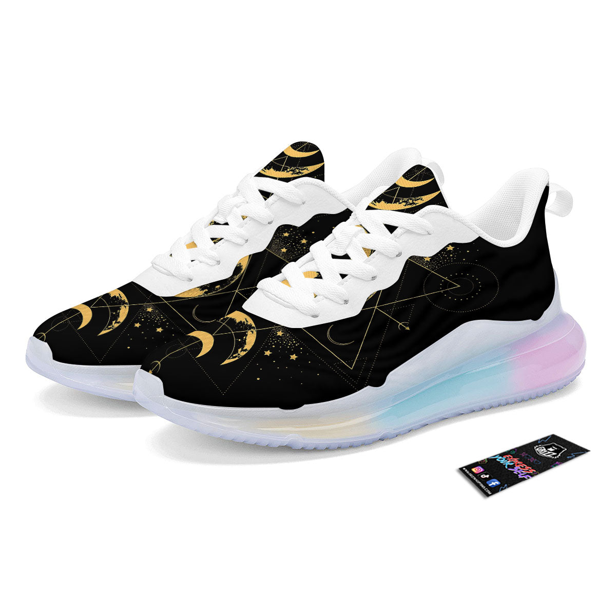 Lunar Phase Mystical Print Running Sneakers-grizzshop