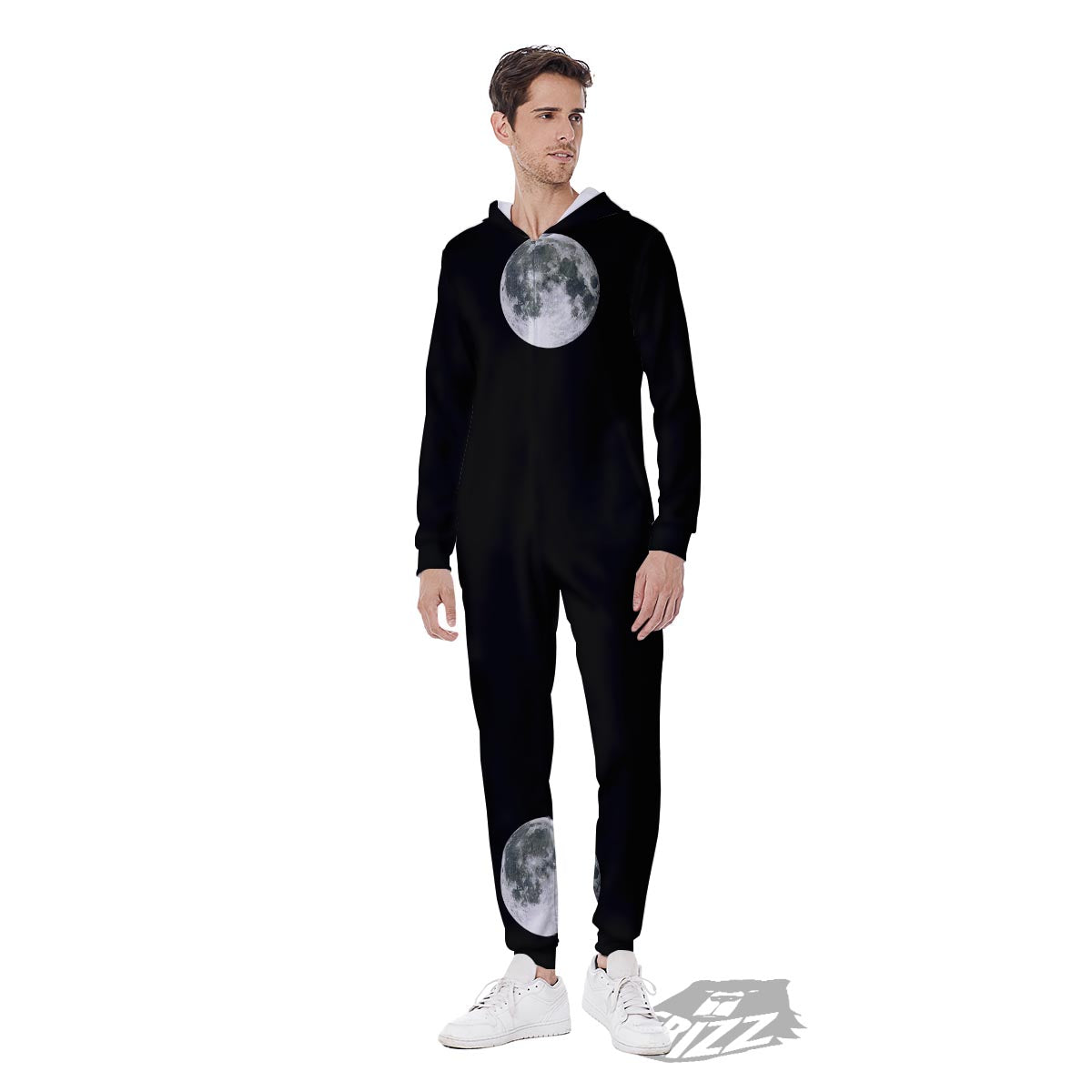 Lunar Phase Starry Sky Print Men's Jumpsuit-grizzshop
