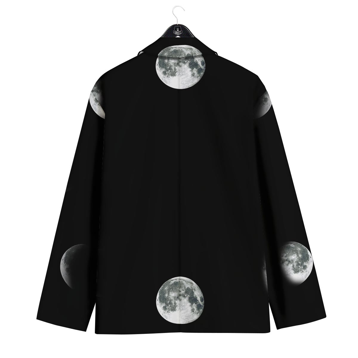 Lunar Phase Starry Sky Print Men's Sport Coat-grizzshop