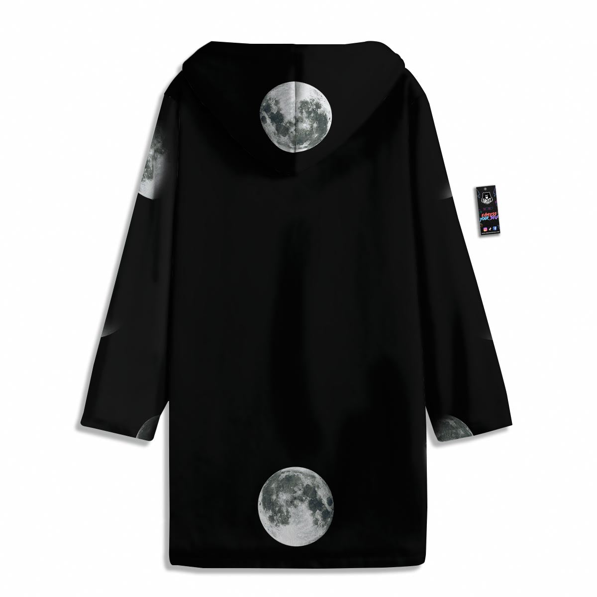 Lunar Phase Starry Sky Print Men's Windbreaker Jacket-grizzshop
