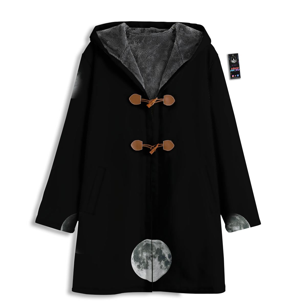 Lunar Phase Starry Sky Print Men's Windbreaker Jacket-grizzshop