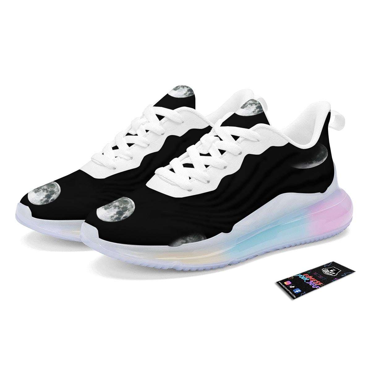Lunar Phase Starry Sky Print Running Sneakers-grizzshop
