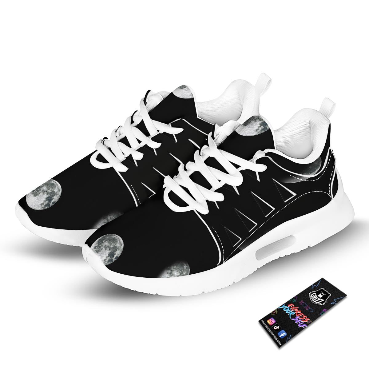 Lunar Phase Starry Sky Print Tennis Shoes-grizzshop
