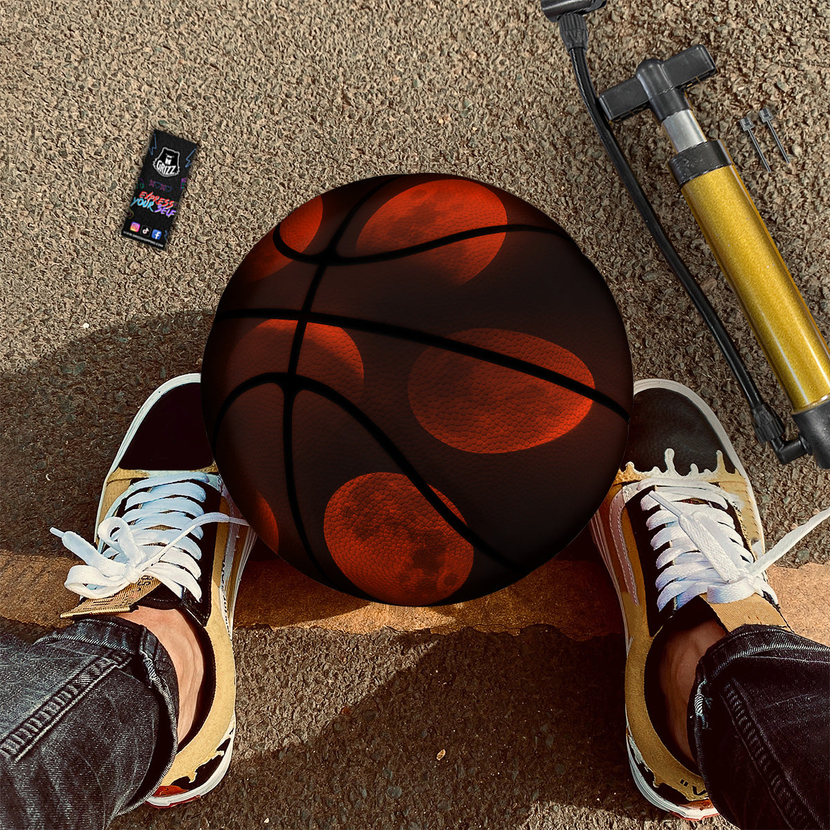Lunar Phase Blood Moon Print Basketball