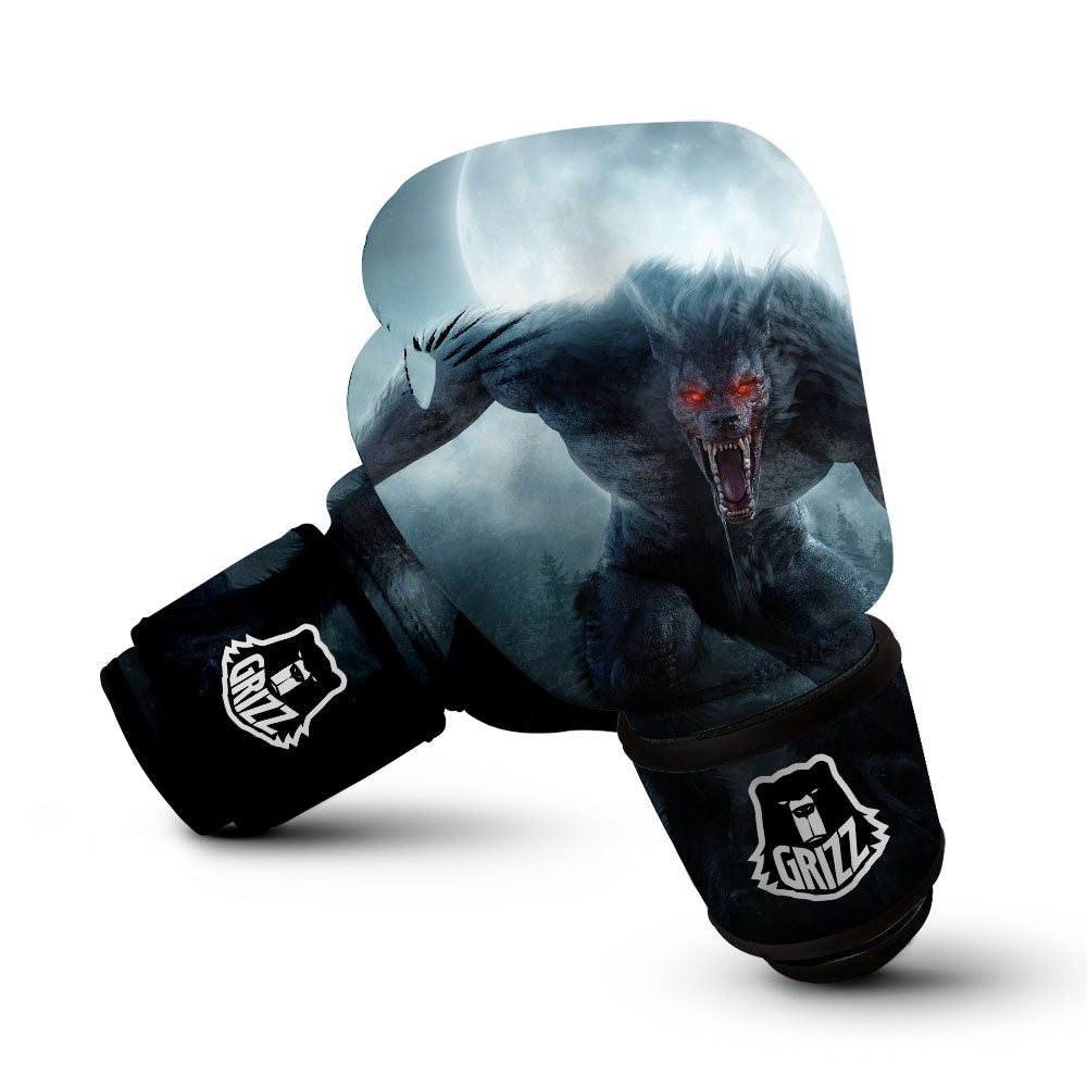 Lycan werewolf And Full Moon Print Boxing Gloves-grizzshop