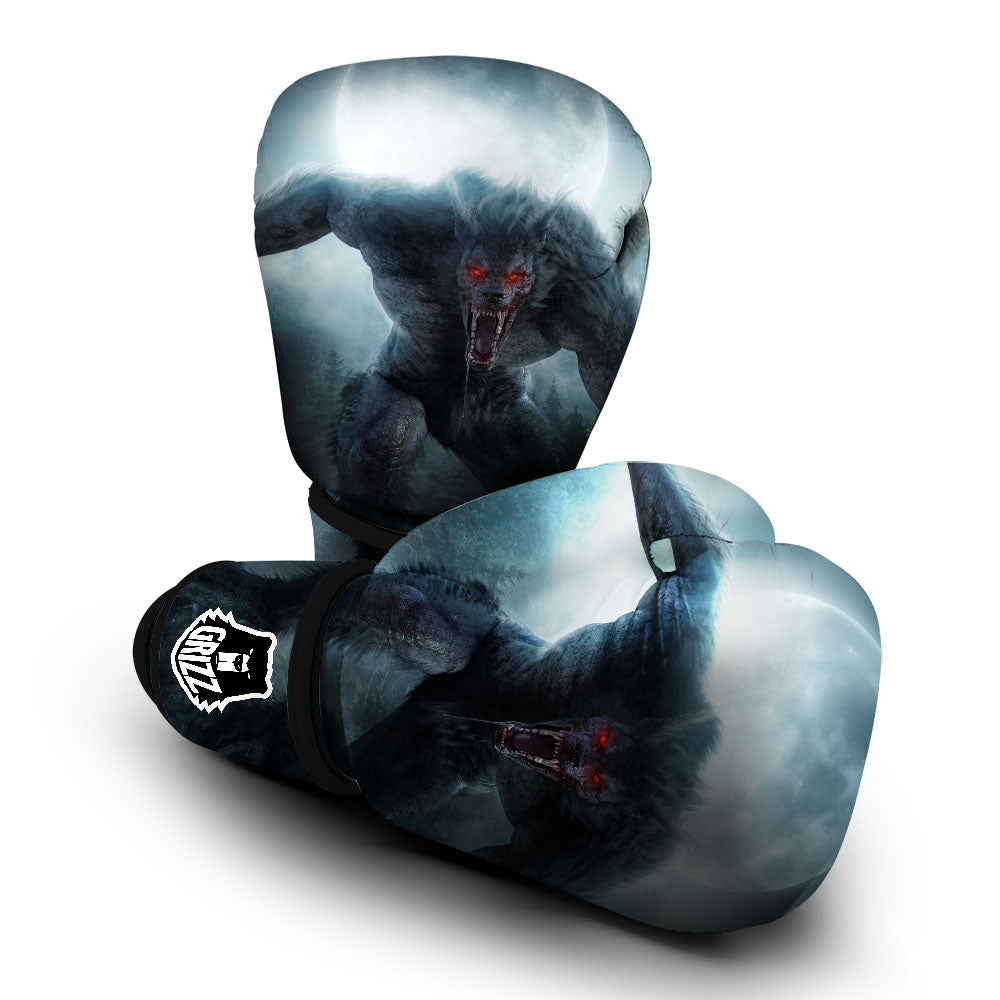 Lycan werewolf And Full Moon Print Boxing Gloves-grizzshop