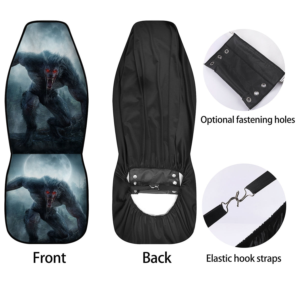 Lycan werewolf And Full Moon Print Car Seat Covers-grizzshop