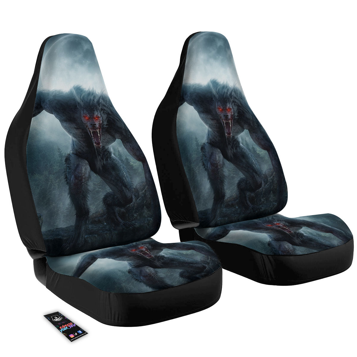 Lycan werewolf And Full Moon Print Car Seat Covers-grizzshop