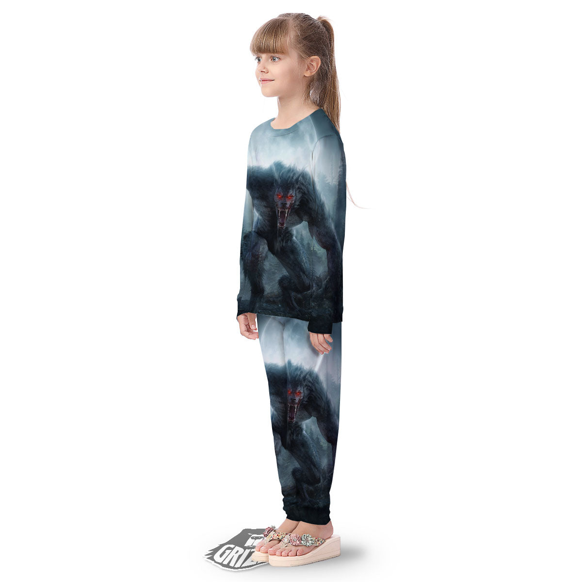 Lycan werewolf And Full Moon Print Kid's Pajamas-grizzshop