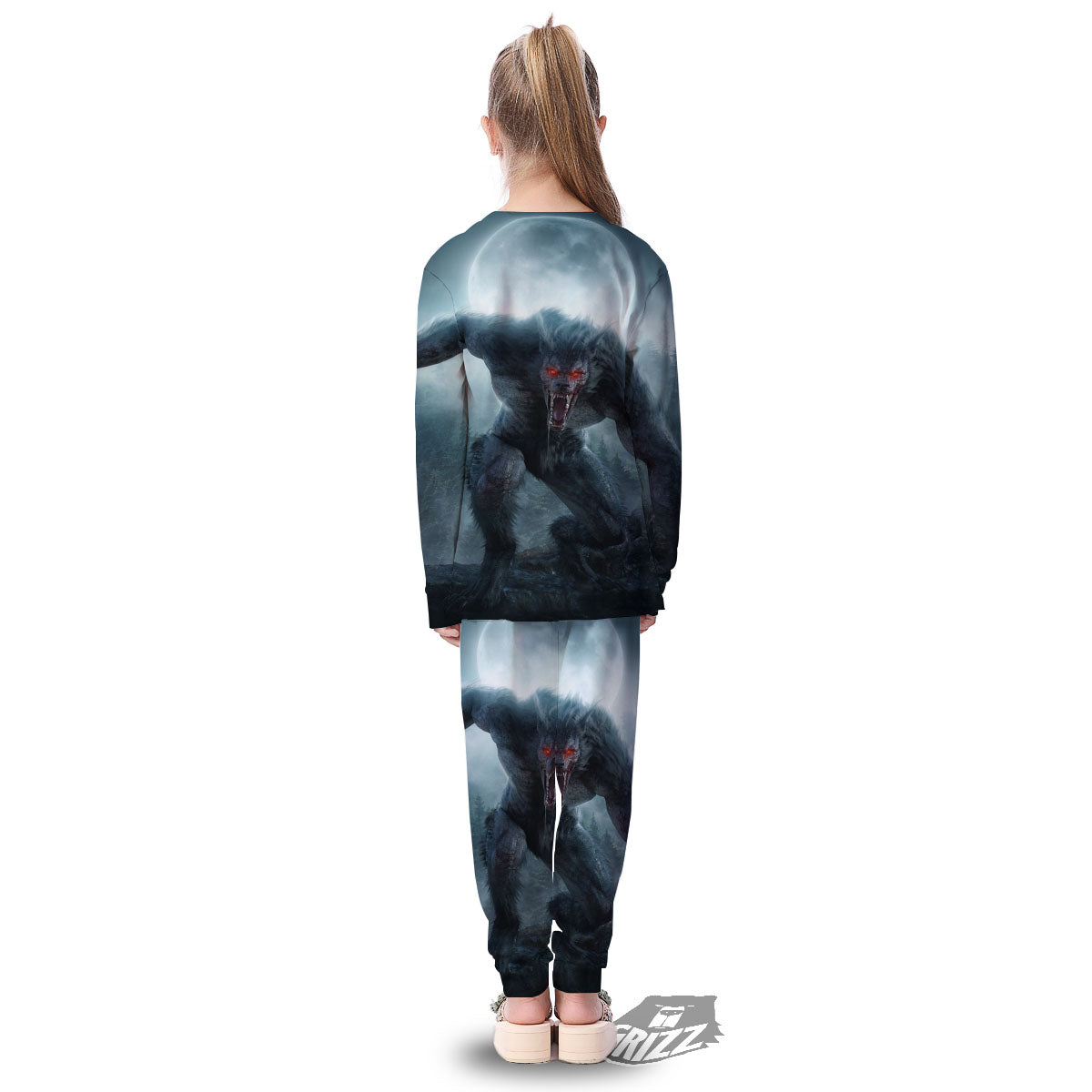 Lycan werewolf And Full Moon Print Kid's Pajamas-grizzshop