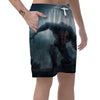 Lycan werewolf And Full Moon Print Men's Shorts-grizzshop