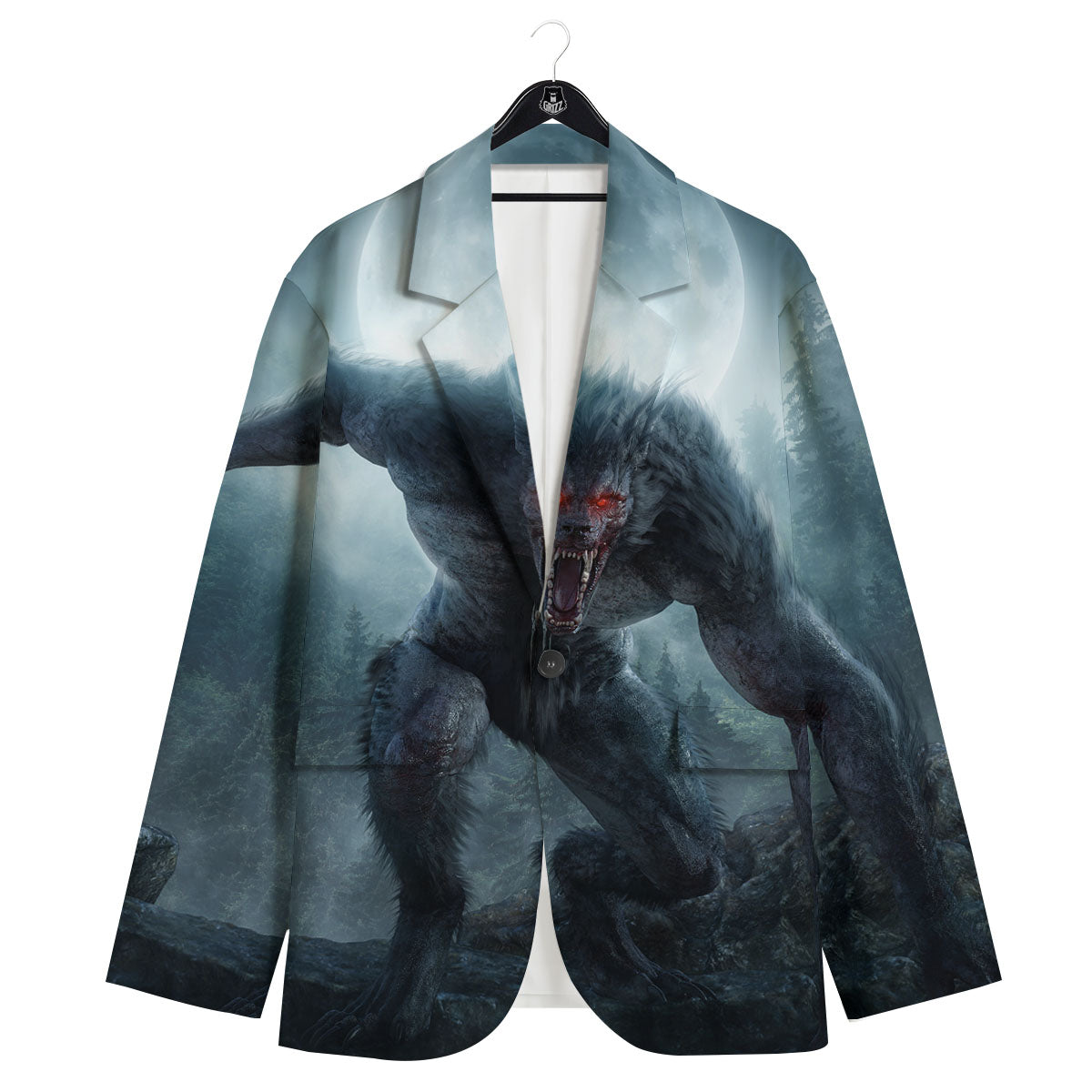 Lycan werewolf And Full Moon Print Men's Sport Coat-grizzshop