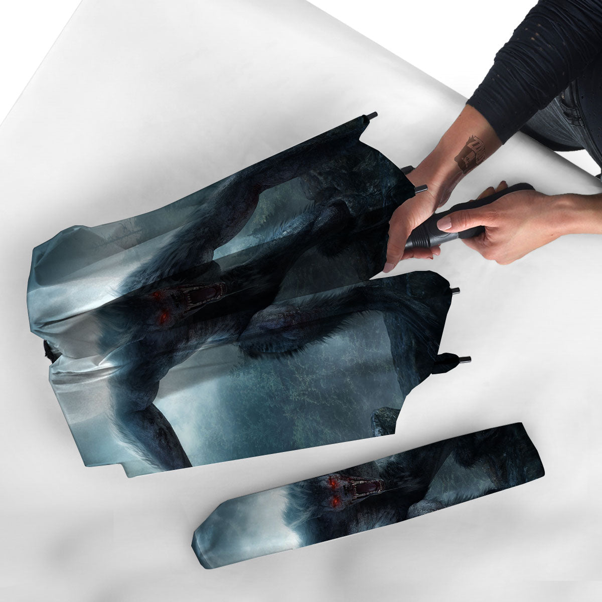 Lycan werewolf And Full Moon Print Umbrella-grizzshop