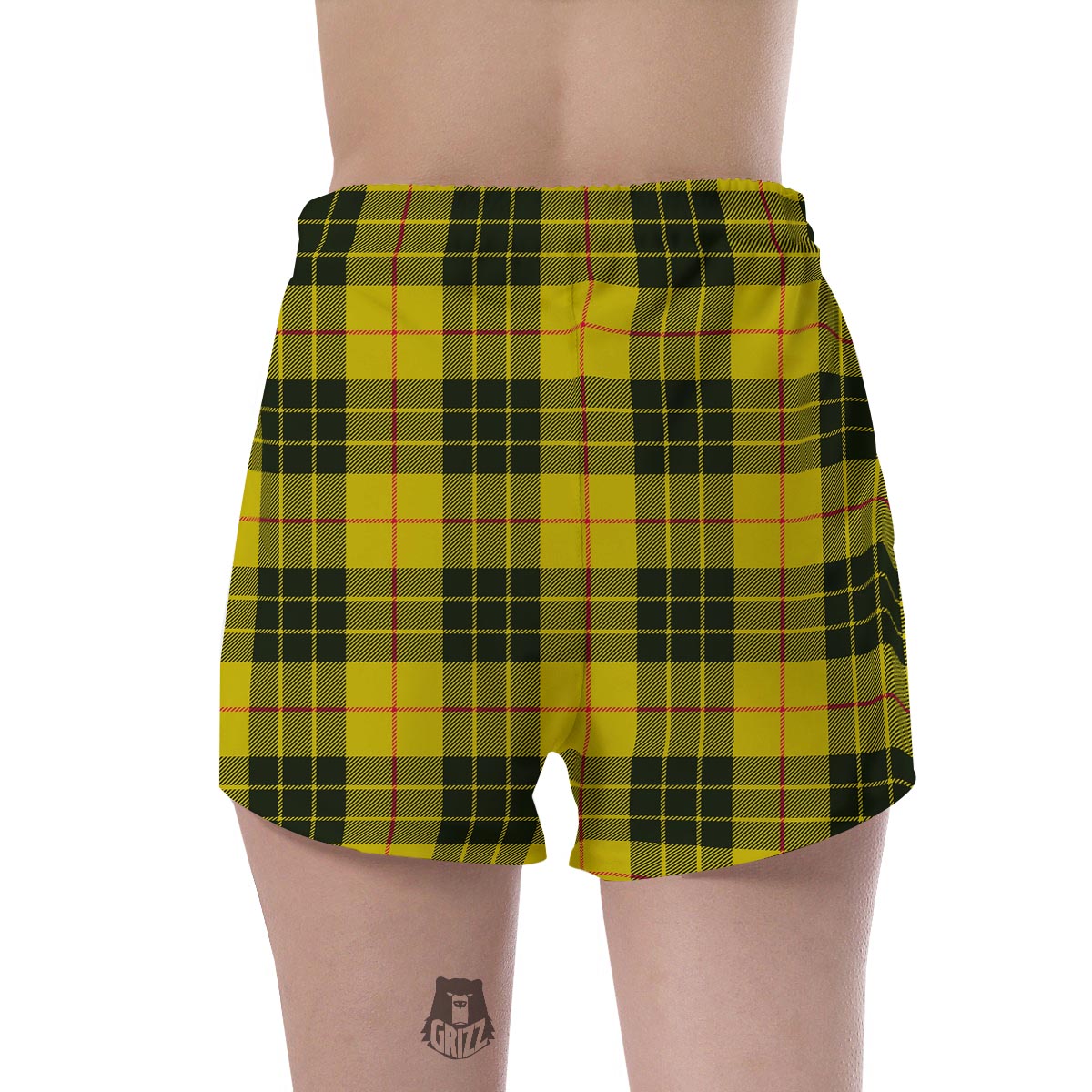 MacLeod Yellow Plaid Tartan Women's Shorts-grizzshop