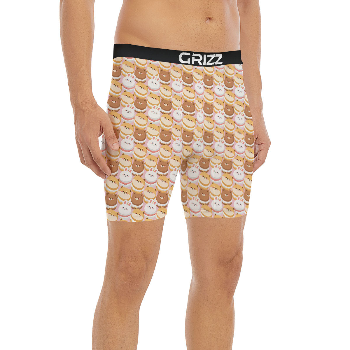 Macaron Cartoon Print Pattern Boxer Briefs-grizzshop
