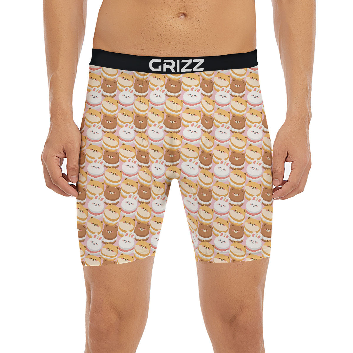 Macaron Cartoon Print Pattern Boxer Briefs-grizzshop