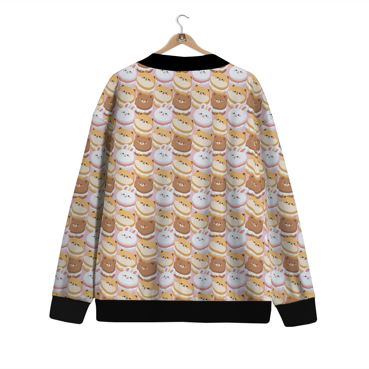 Macaron Cartoon Print Pattern Cardigan-grizzshop
