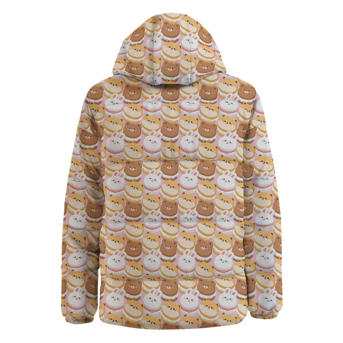 Macaron Cartoon Print Pattern Down Jacket-grizzshop