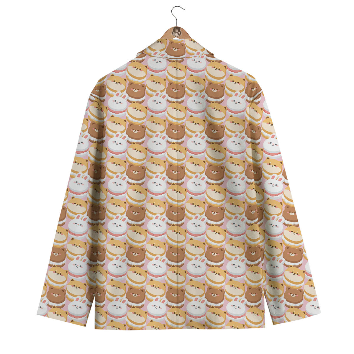 Macaron Cartoon Print Pattern Men's Blazer-grizzshop