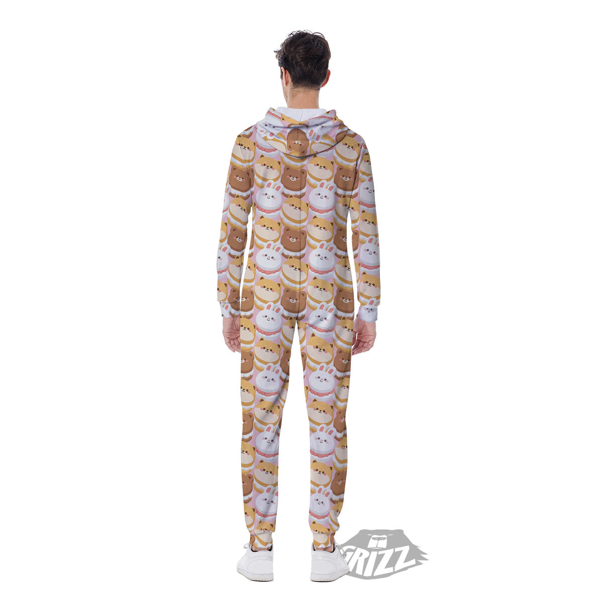 Macaron Cartoon Print Pattern Men's Jumpsuit-grizzshop