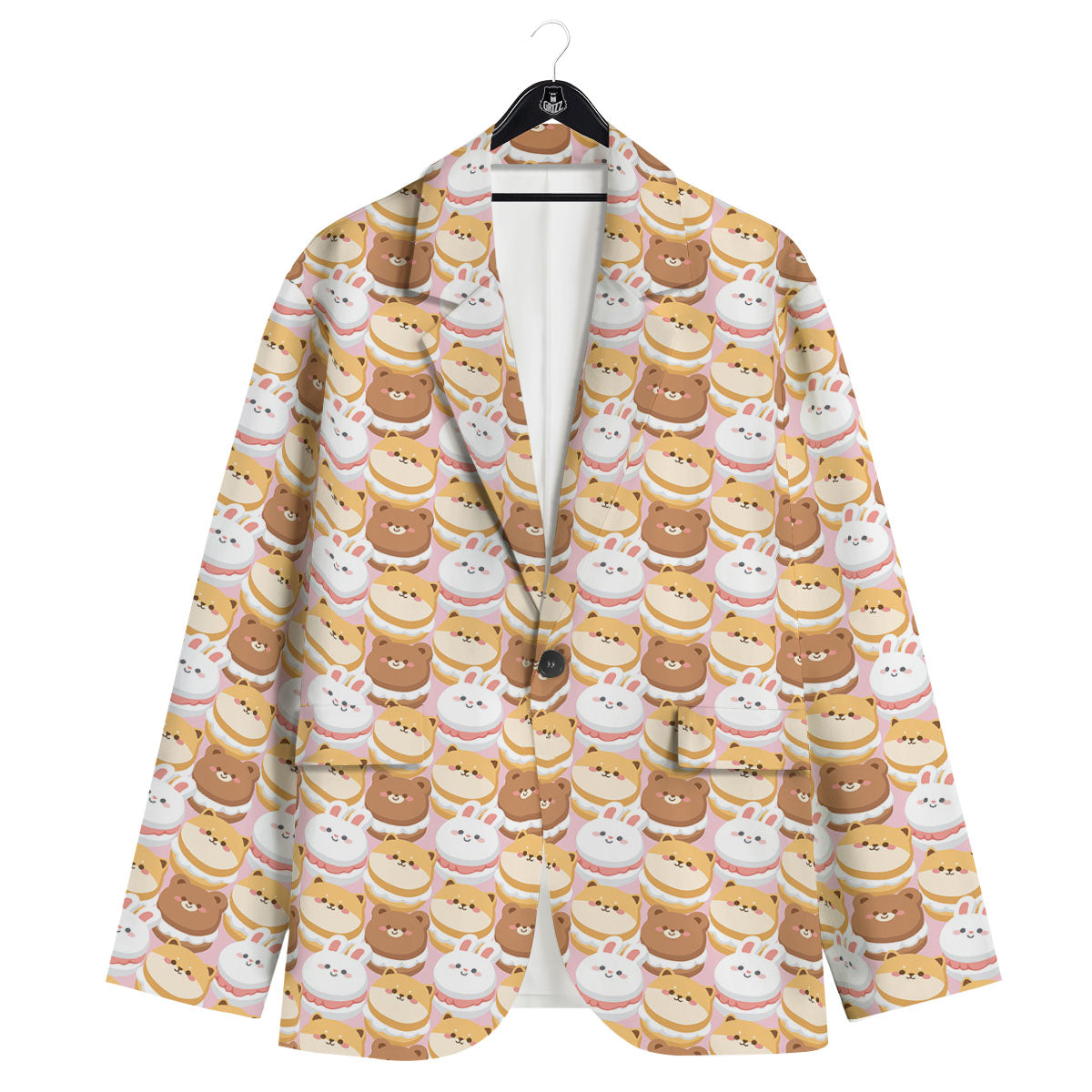 Macaron Cartoon Print Pattern Men's Sport Coat-grizzshop