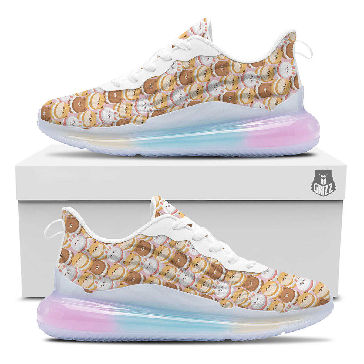 Macaron Cartoon Print Pattern Running Sneakers-grizzshop