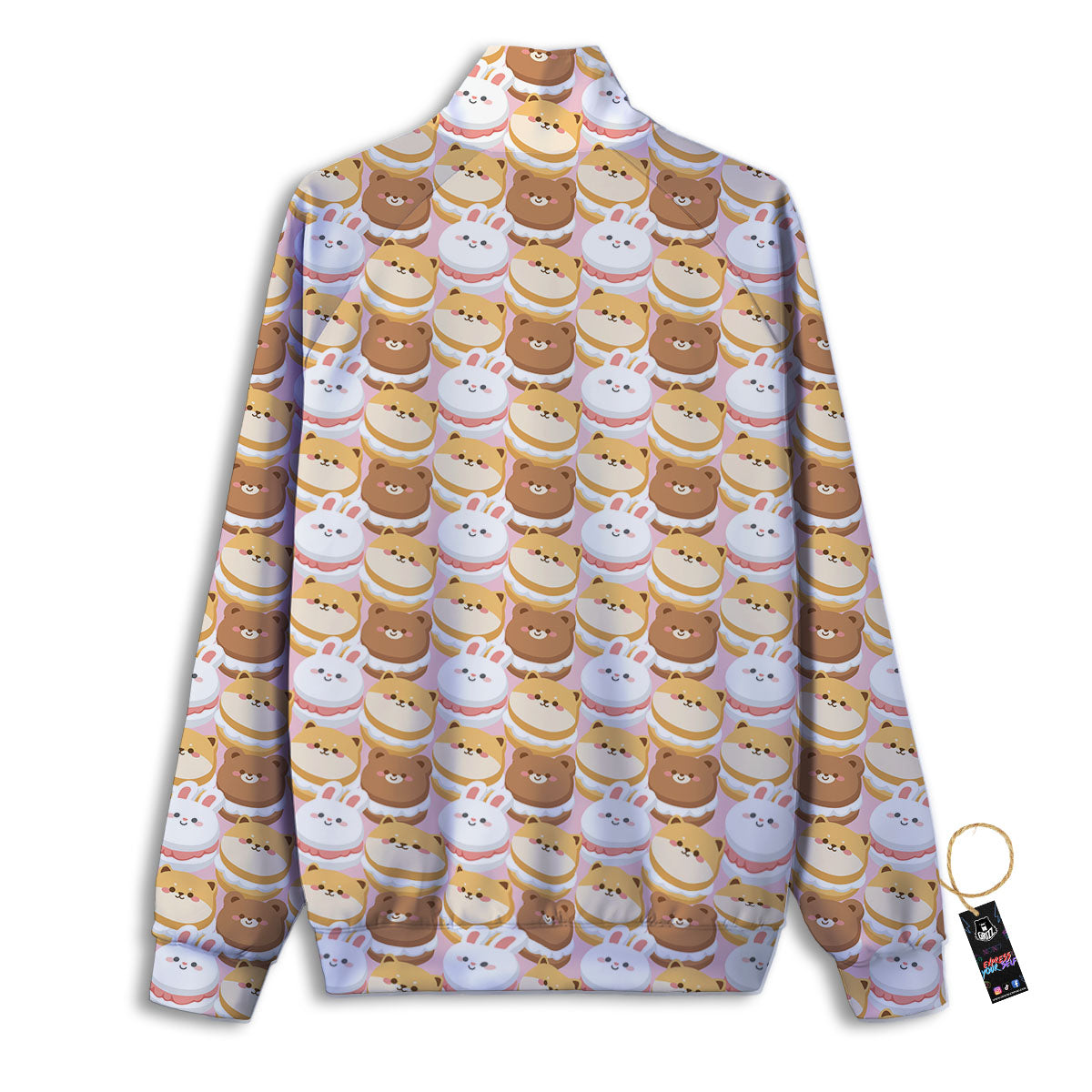 Macaron Cartoon Print Pattern Track Jacket-grizzshop