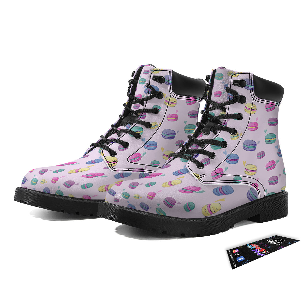 Macaron Colorful Print Pattern Boots-grizzshop