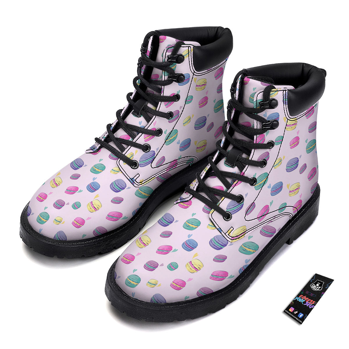 Macaron Colorful Print Pattern Boots-grizzshop