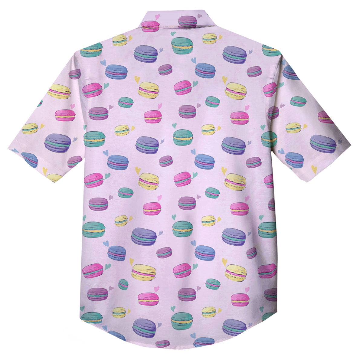 Macaron Colorful Print Pattern Button Up Shirt-grizzshop