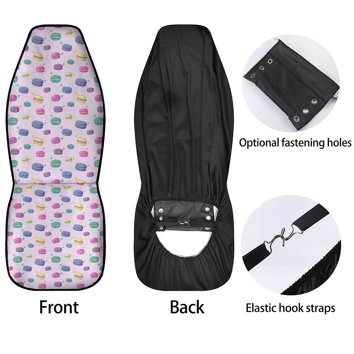 Macaron Colorful Print Pattern Car Seat Covers-grizzshop