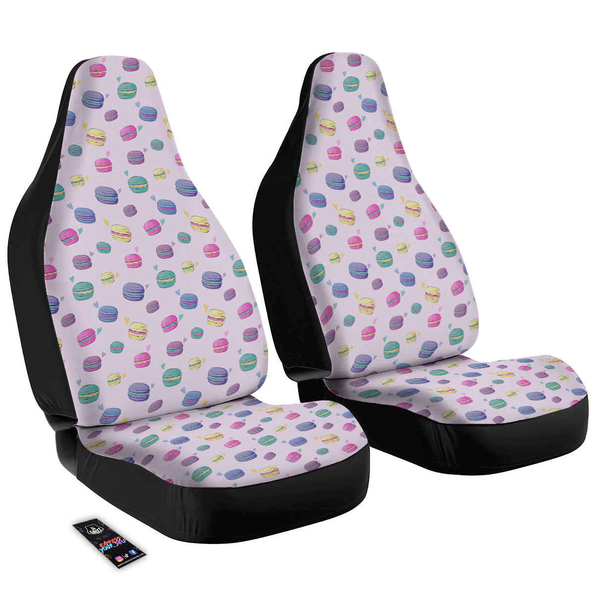 Macaron Colorful Print Pattern Car Seat Covers-grizzshop