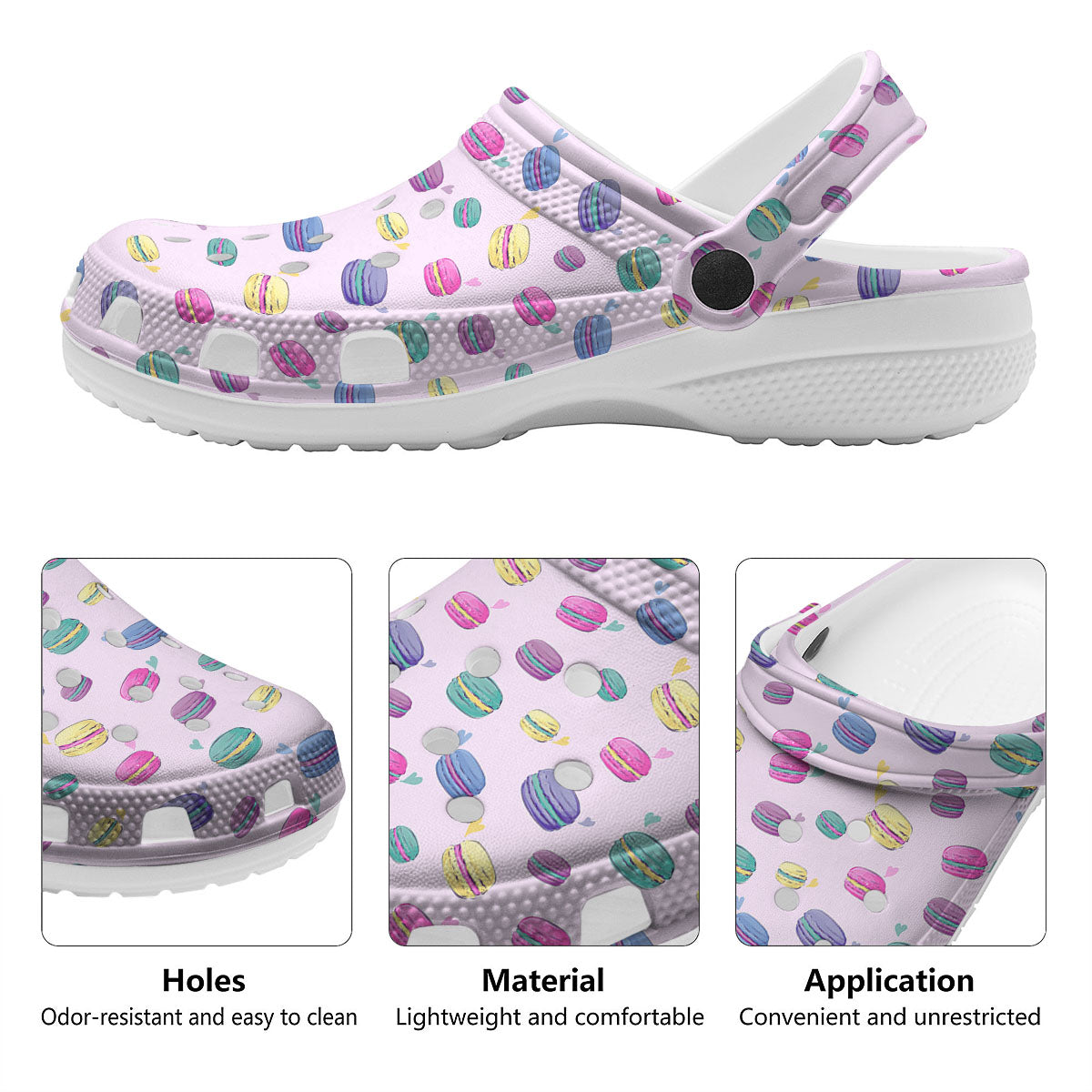Macaron Colorful Print Pattern Clog-grizzshop