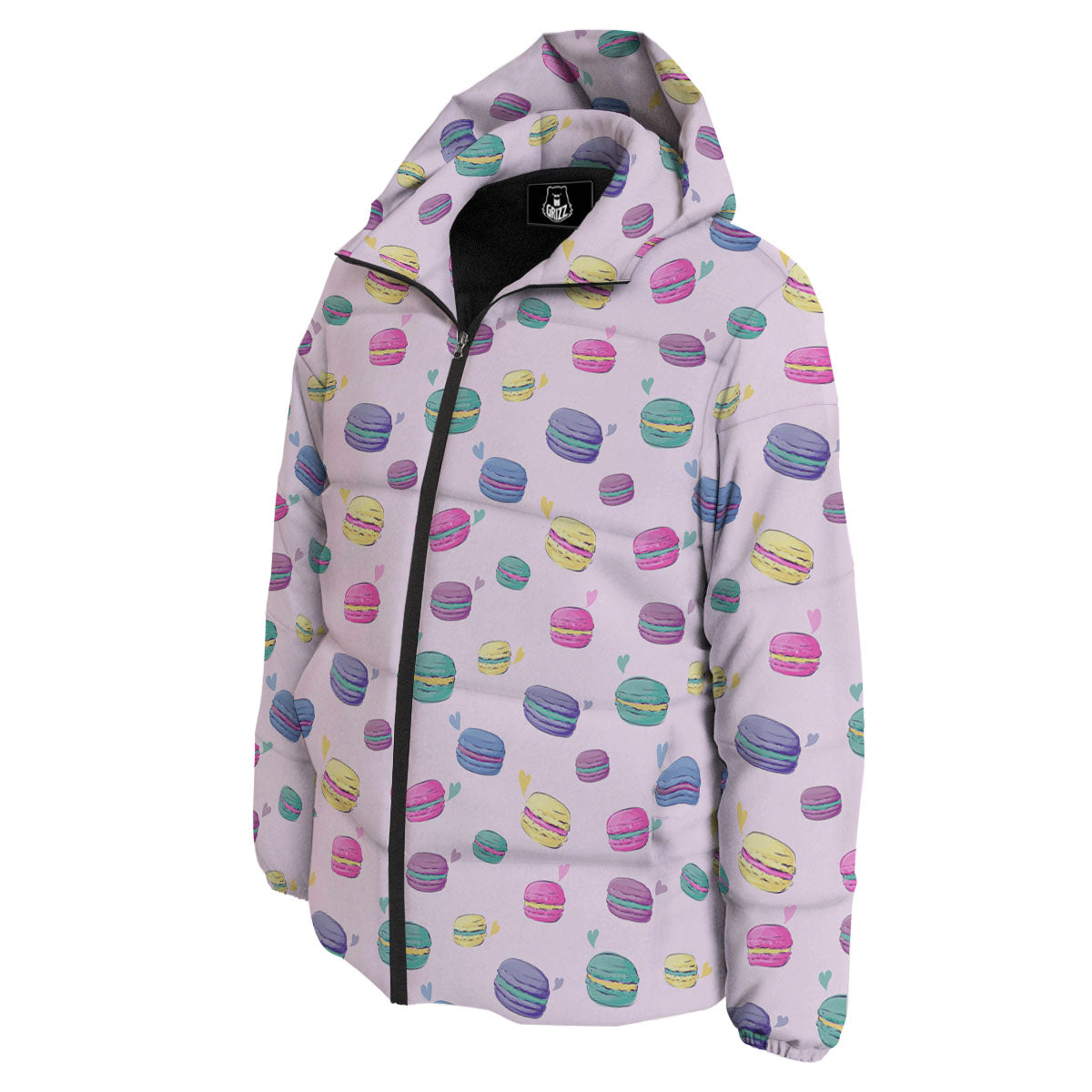 Macaron Colorful Print Pattern Down Jacket-grizzshop