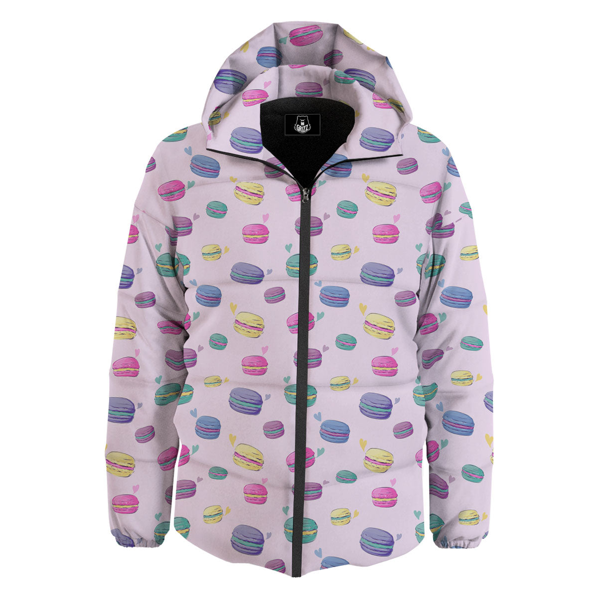 Macaron Colorful Print Pattern Down Jacket-grizzshop