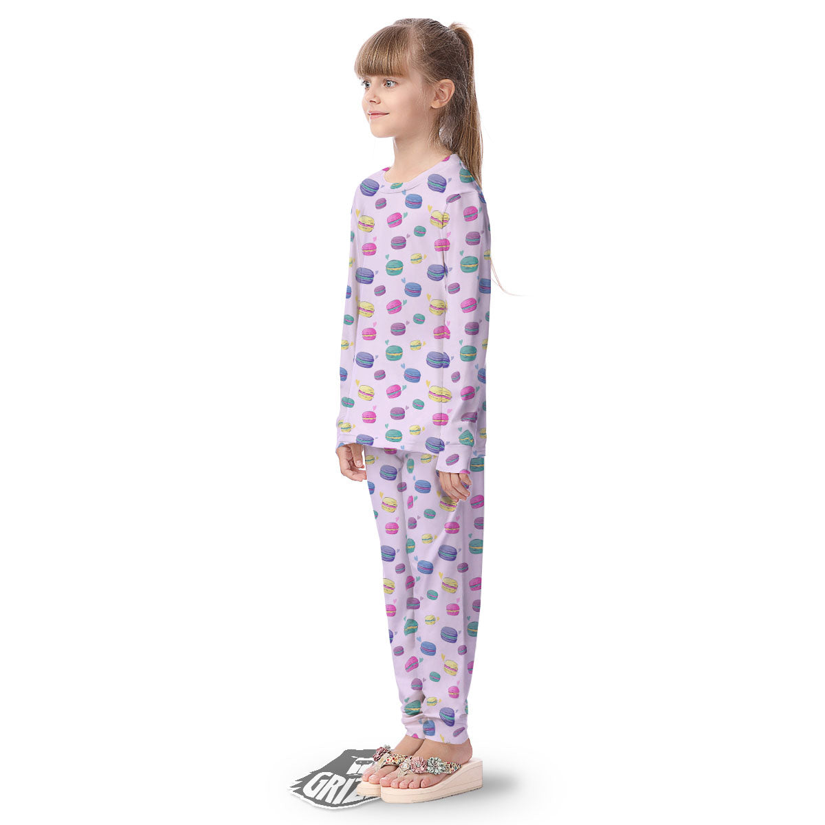 Macaron Colorful Print Pattern Kid's Pajamas-grizzshop