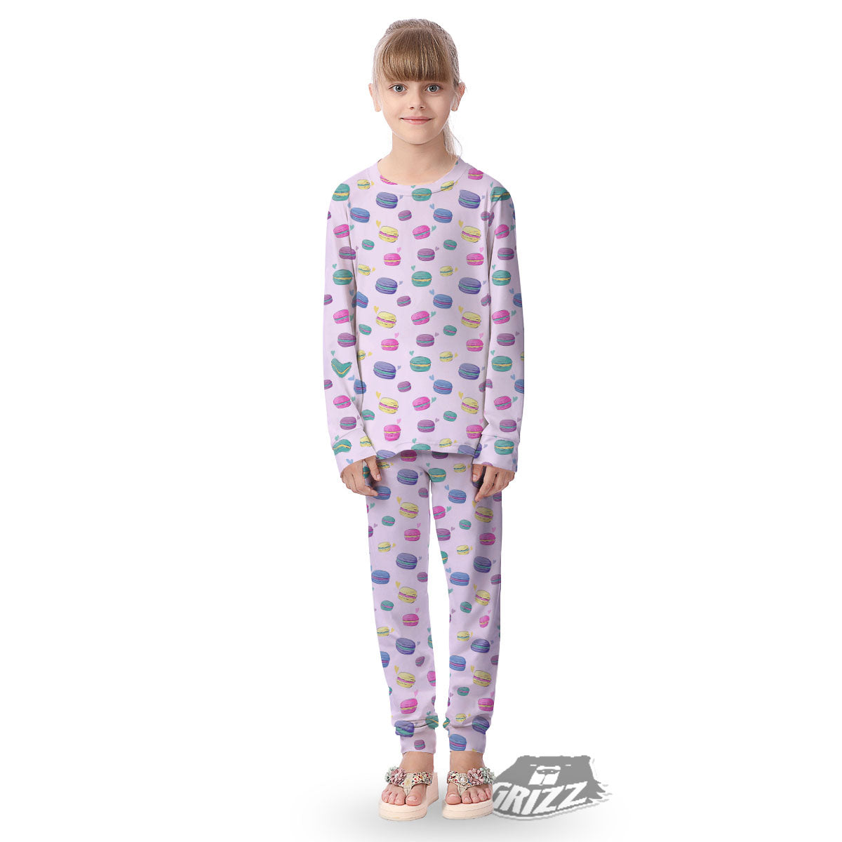 Macaron Colorful Print Pattern Kid's Pajamas-grizzshop