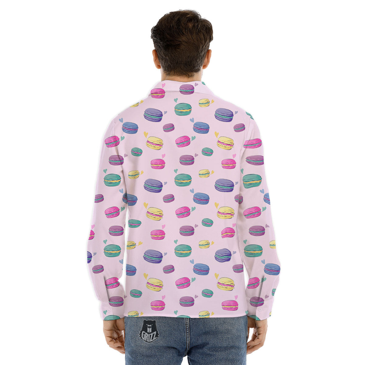 Macaron Colorful Print Pattern Men's Dress Shirts-grizzshop