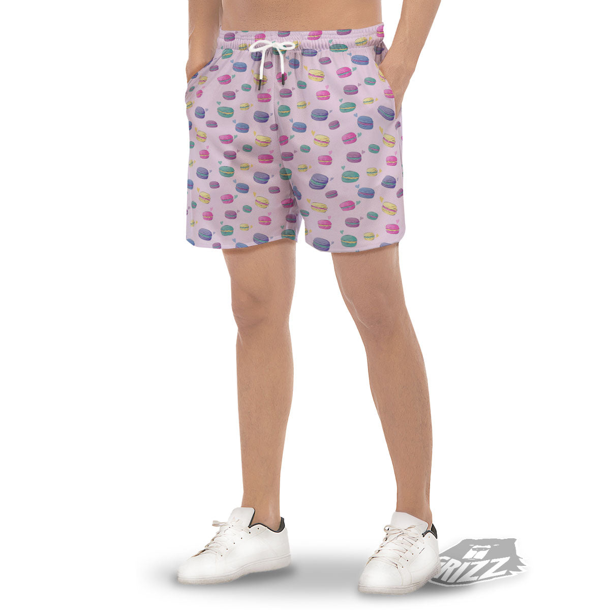 Macaron Colorful Print Pattern Men's Gym Shorts-grizzshop
