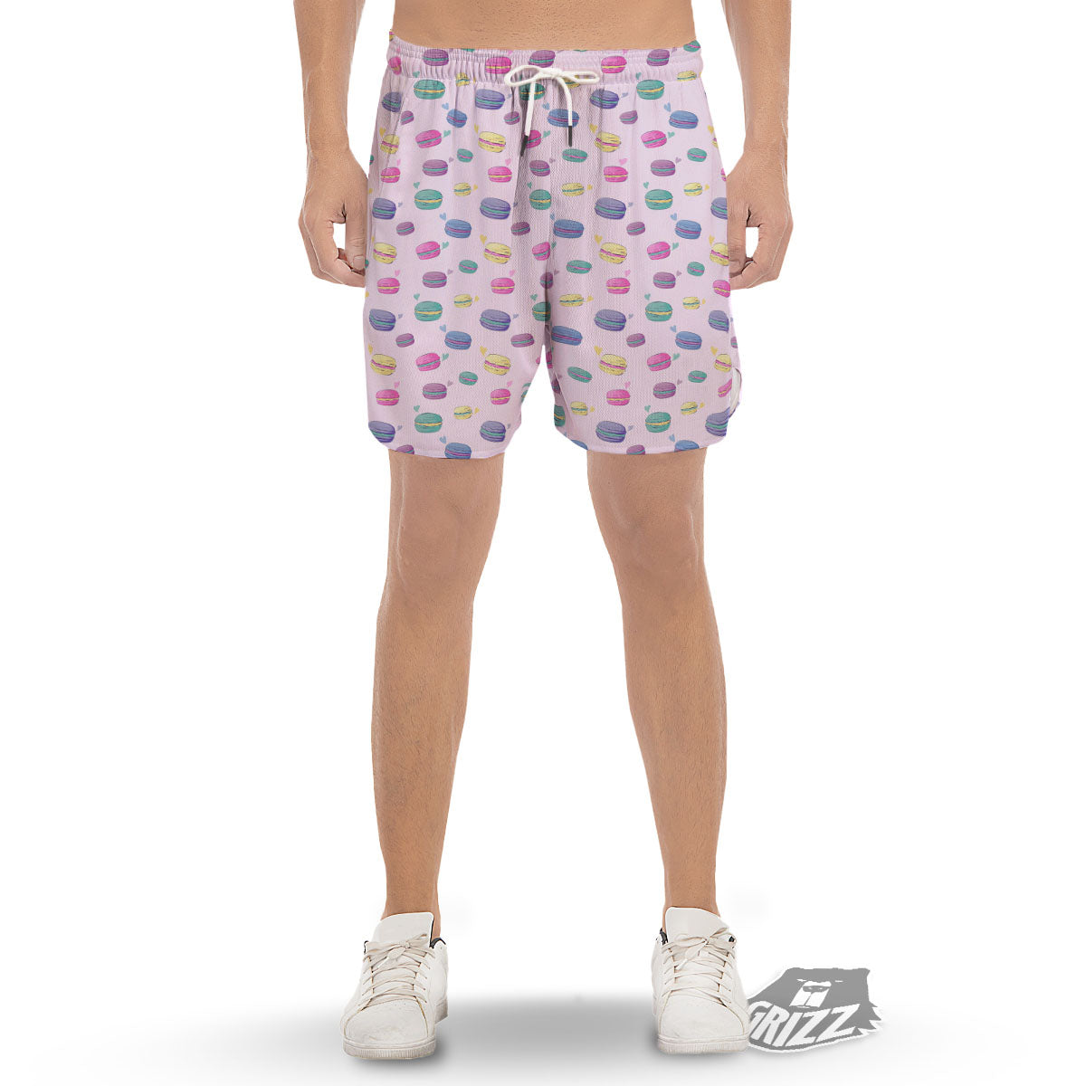 Macaron Colorful Print Pattern Men's Gym Shorts-grizzshop