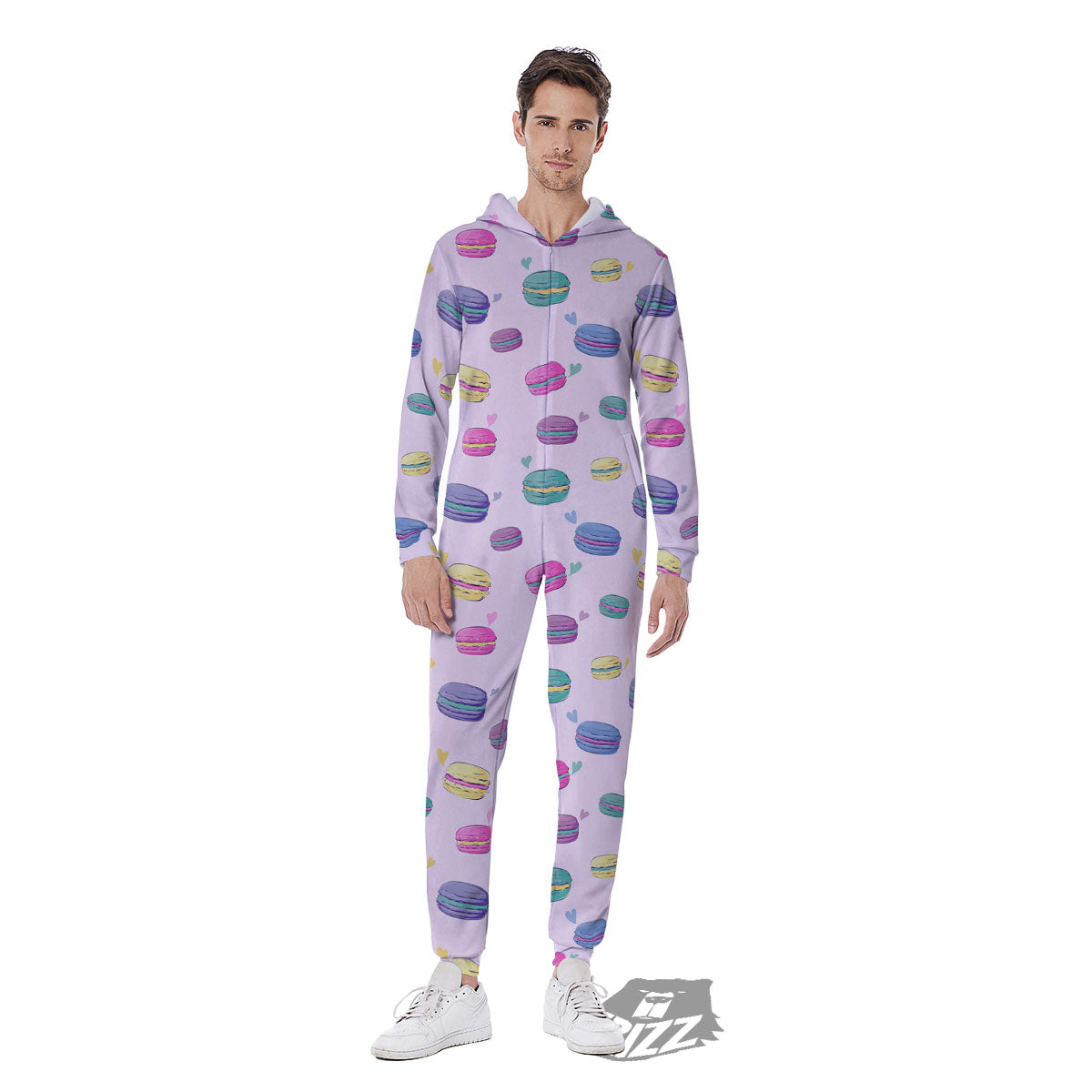 Macaron Colorful Print Pattern Men's Jumpsuit-grizzshop
