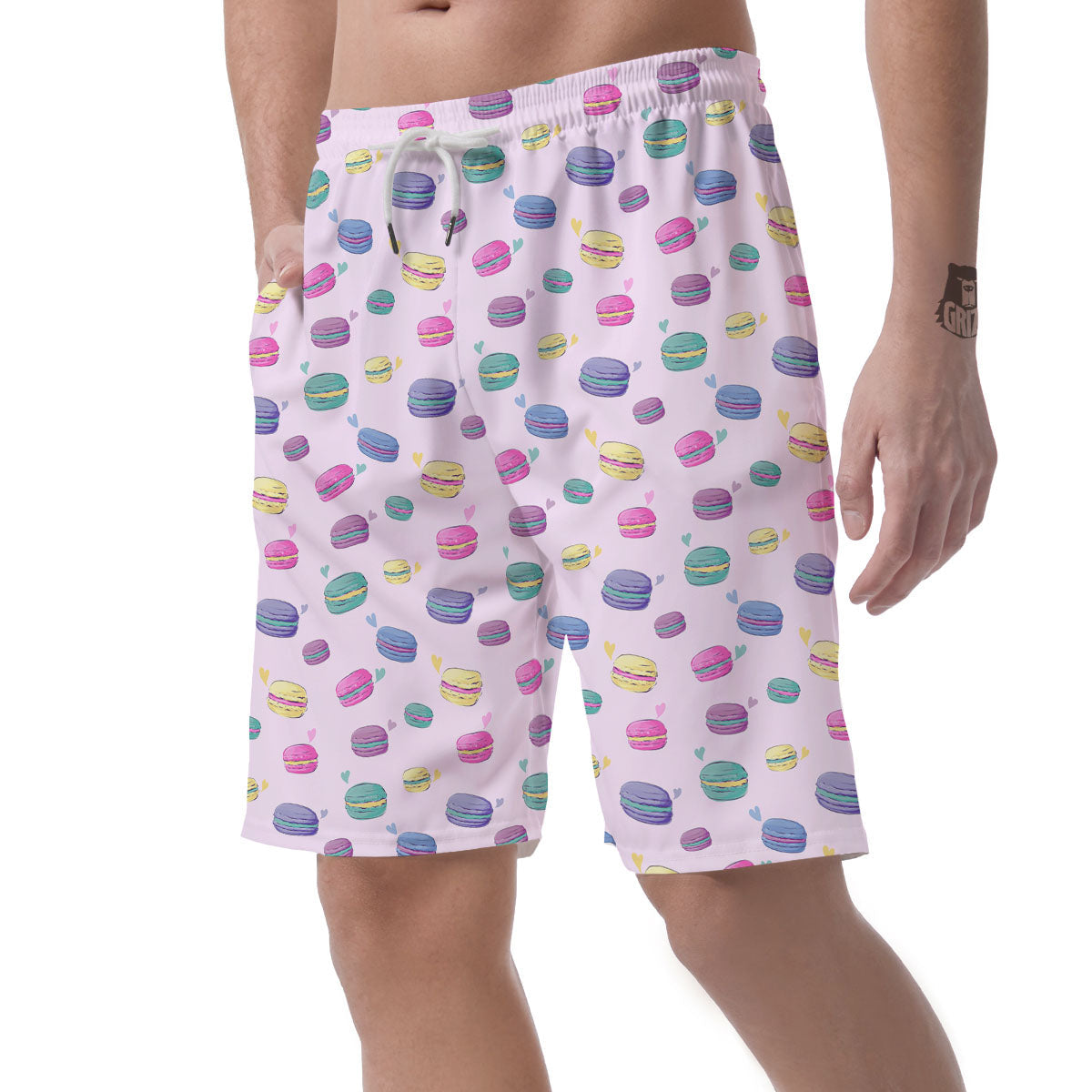 Macaron Colorful Print Pattern Men's Shorts-grizzshop