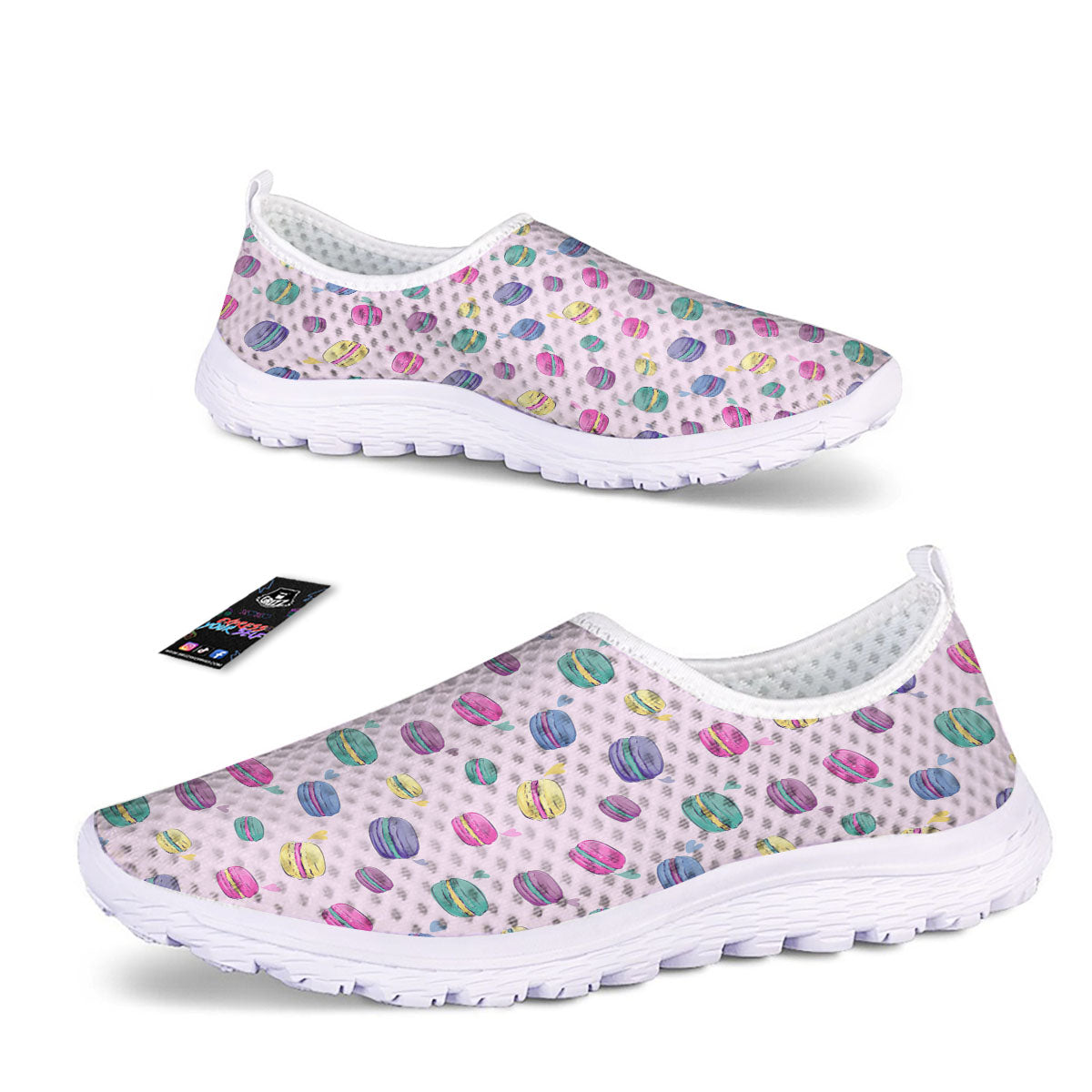 Macaron Colorful Print Pattern Nurse Shoes-grizzshop