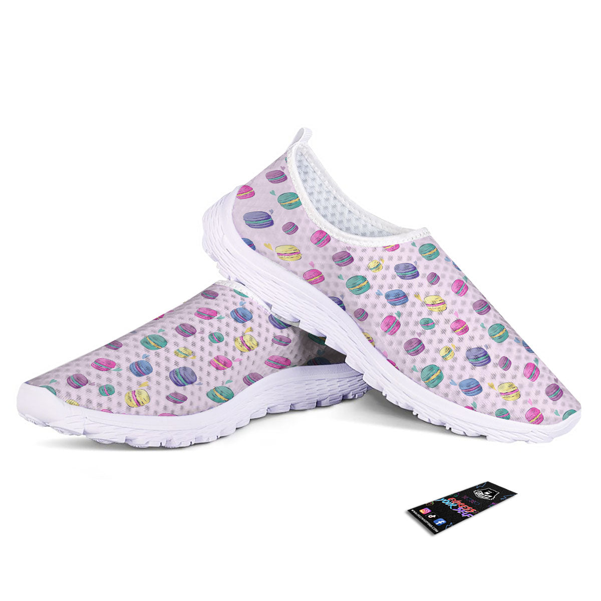 Macaron Colorful Print Pattern Nurse Shoes-grizzshop