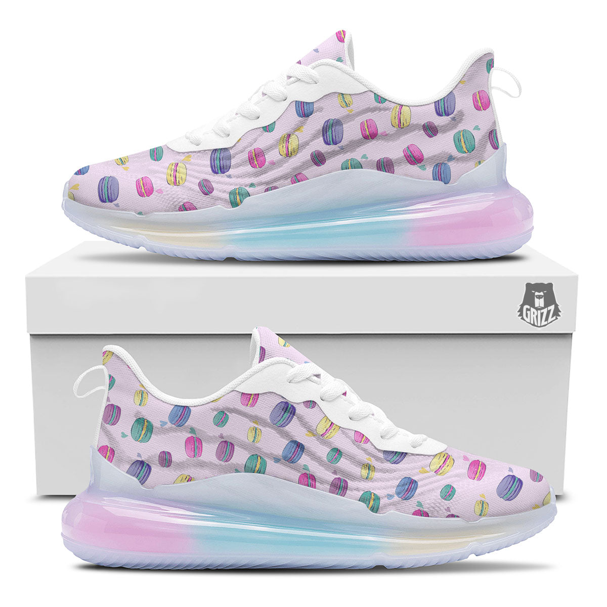 Macaron Colorful Print Pattern Running Sneakers-grizzshop