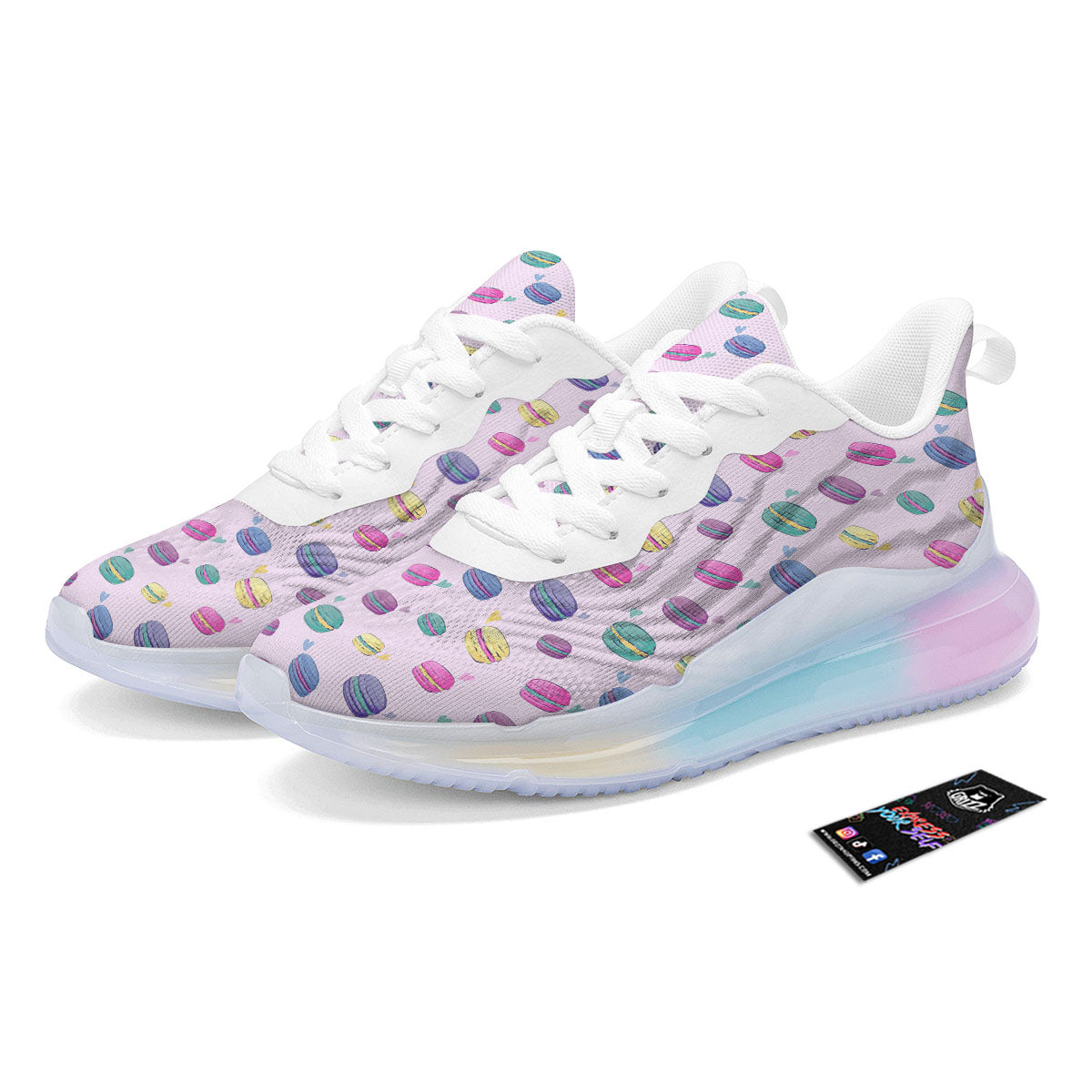 Macaron Colorful Print Pattern Running Sneakers-grizzshop