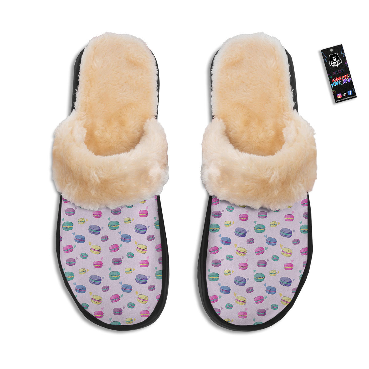 Macaron Colorful Print Pattern Slippers-grizzshop