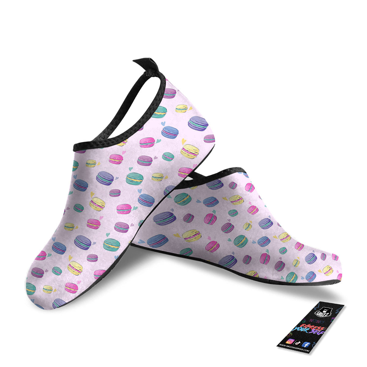 Macaron Colorful Print Pattern Water Shoes-grizzshop