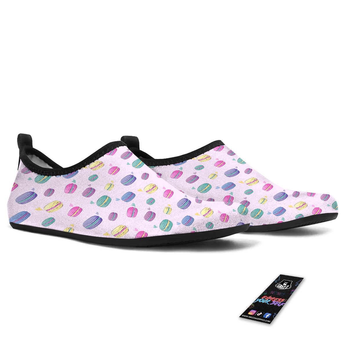 Macaron Colorful Print Pattern Water Shoes-grizzshop