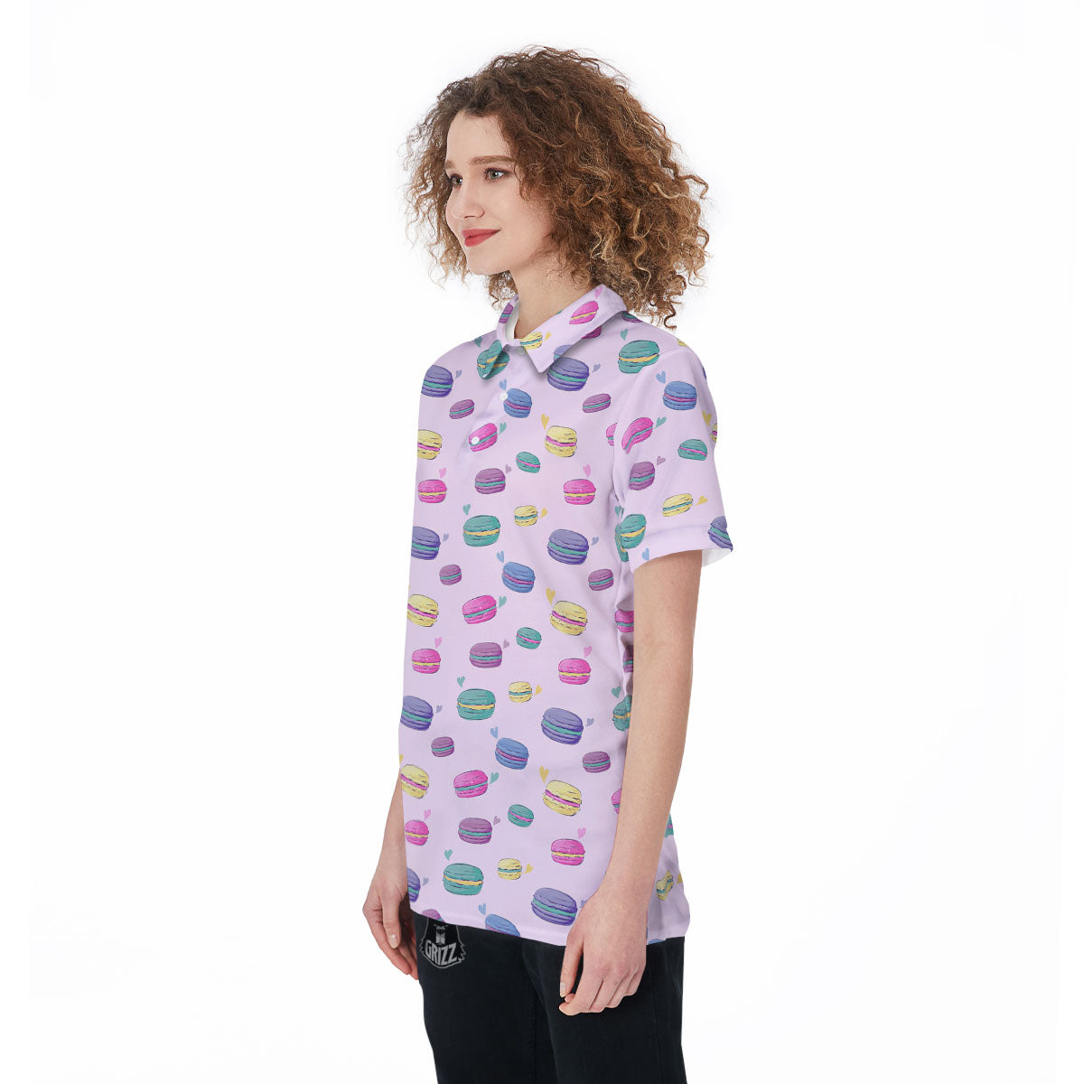 Macaron Colorful Print Pattern Women's Golf Shirts-grizzshop